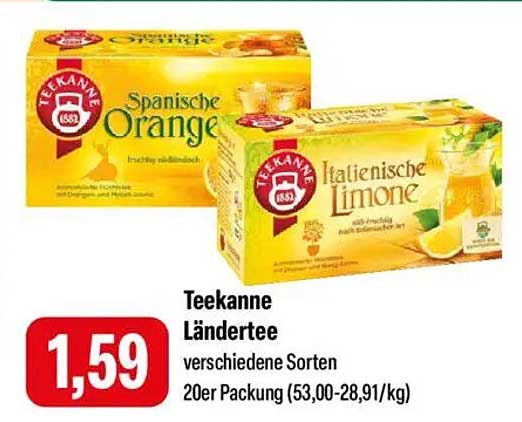 Teekanne Ländertee - Verschiedene Sorten