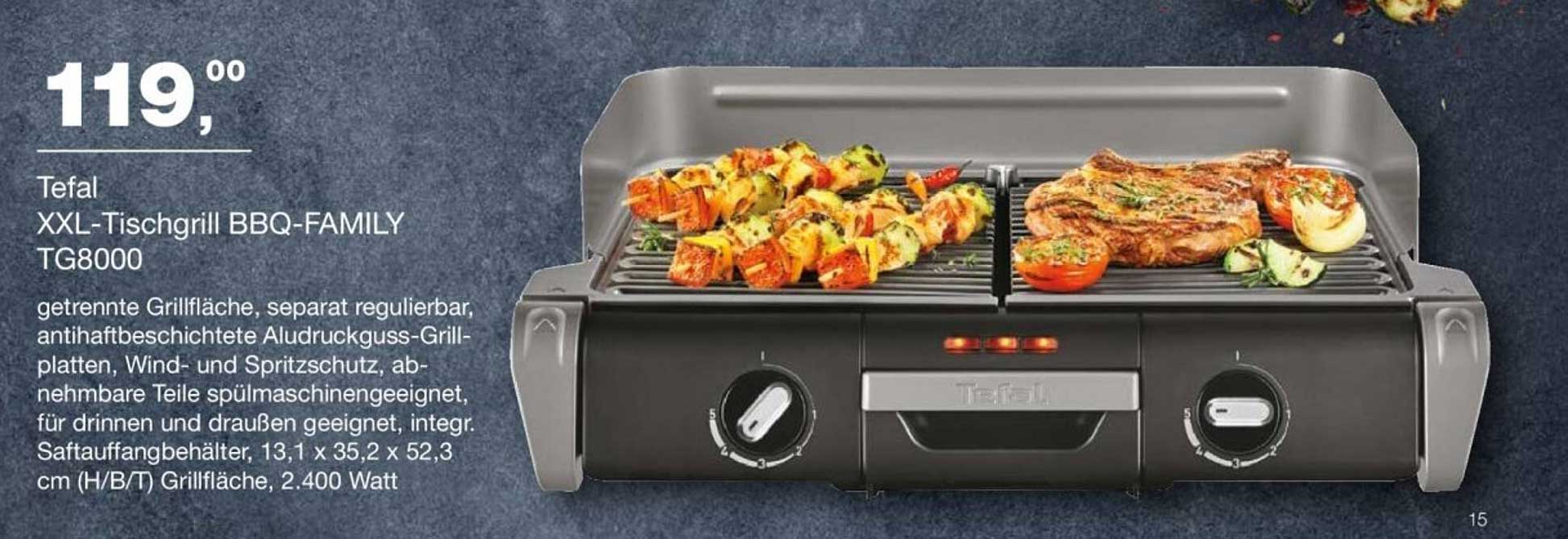 Tefal XXL-Tischgrill BBQ-FAMILY TG8000
