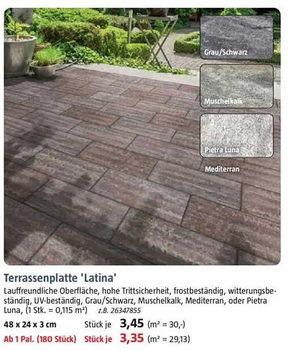 Terrassenplatte 'Latina'