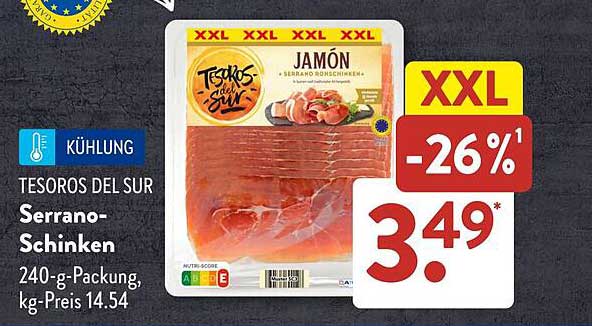 TESOROS DEL SUR Serrano-Schinken 240-g-Packung
