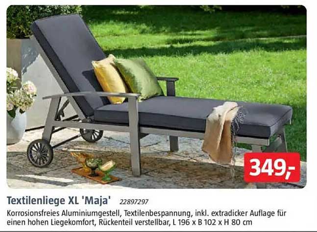 Textilenliege XL 'Maja'