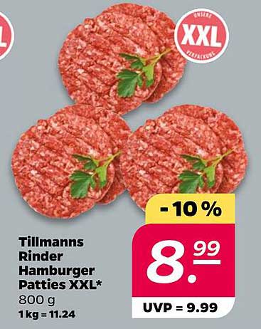 Tillmanns Rinder Hamburger Patties XXL 800 g