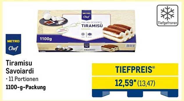 Tiramisu Savoiardi - 1100 g Packung mit 11 Portionen