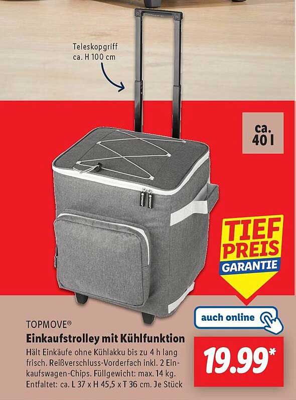 TOPMOVE® EinkaufsTrolley mit Kühlfunktion