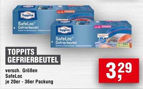 TOPPITS GEFRIERBEUTEL 20er - 36er PACKUNG
