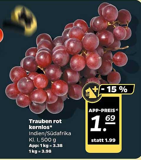 Trauben rot kernlos* 500 g