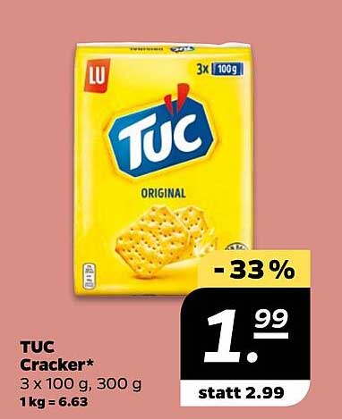 TUC Cracker 3 x 100 g, Original