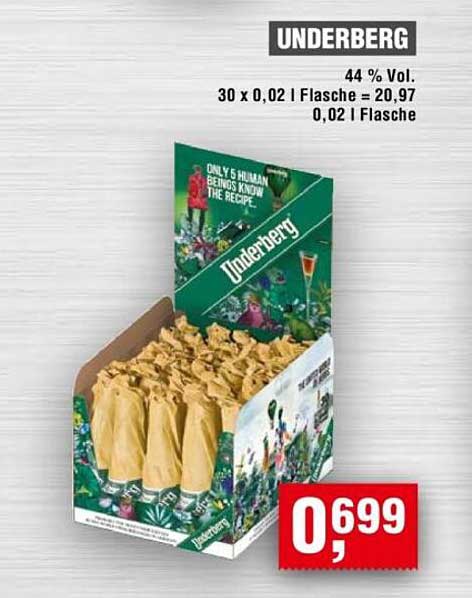 Underberg Kräuterlikör 30 x 0,02 l