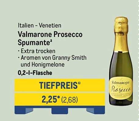 Valmarone Prosecco Spumante – Extra trocken 0,2 l