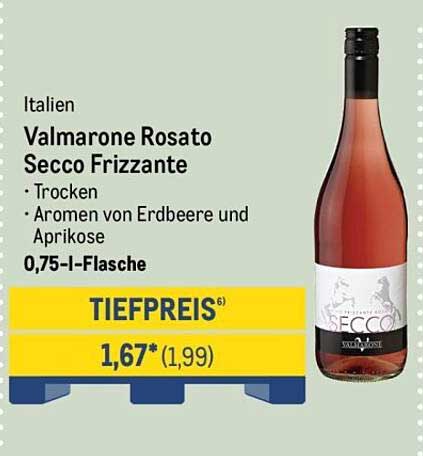 Valmarone Rosato Secco Frizzante 0,75 l - Italien