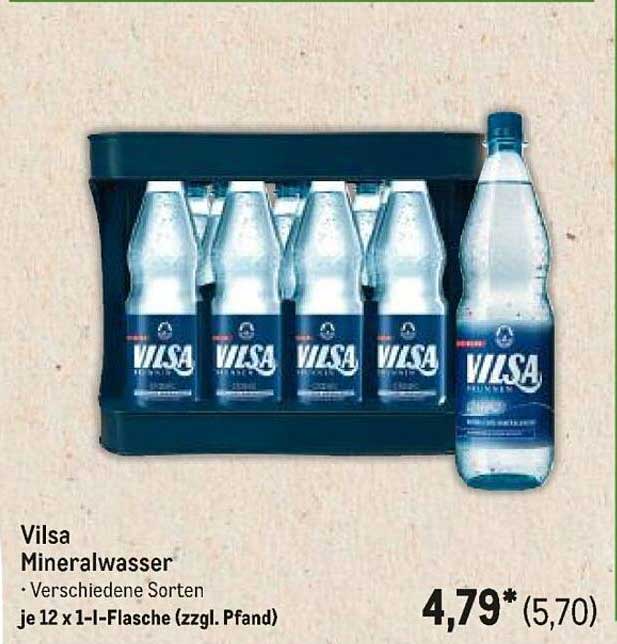 Vilsa Mineralwasser - verschiedene Sorten