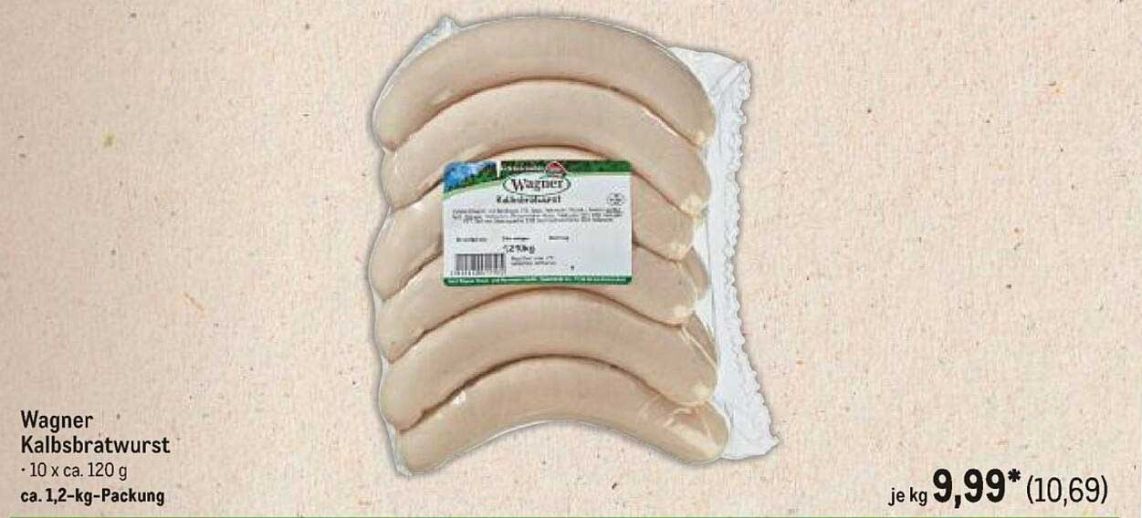 Wagner Kalbsbratwurst 10 Stück à ca. 120 g