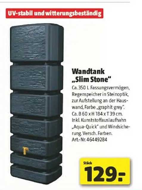 Wandtank „Slim Stone“