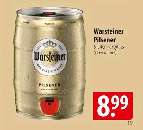 Warsteiner Pilsener 5-Liter-Partyfass