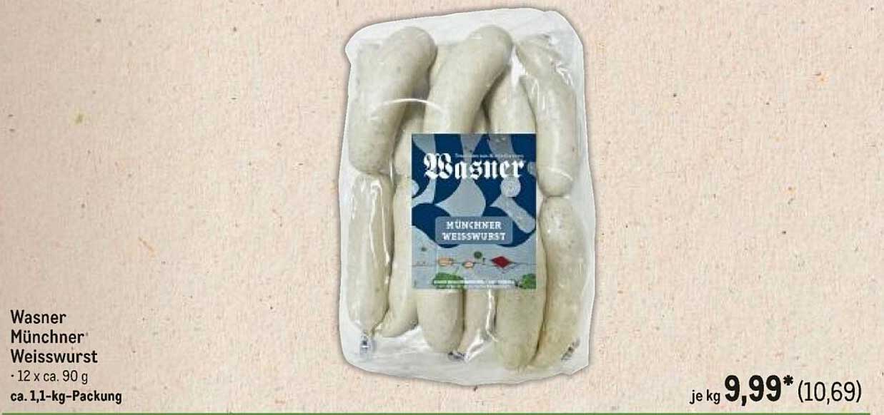 Wasner Münchner Weisswurst - 12 Stück à 90 g