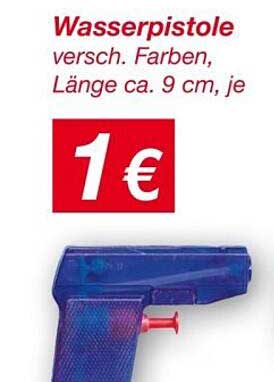 Wasserpistole - verschieden Farben, Länge ca. 9 cm, je 1 €