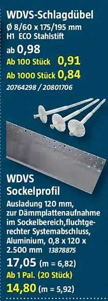 WDVS-Schlagdübel & WDVS Sockelprofil - Bauhaus Angebot