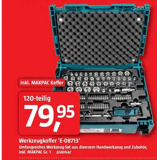Werkzeugkoffer 'E-08713' 120-teilig inkl. MAKPAC Koffer