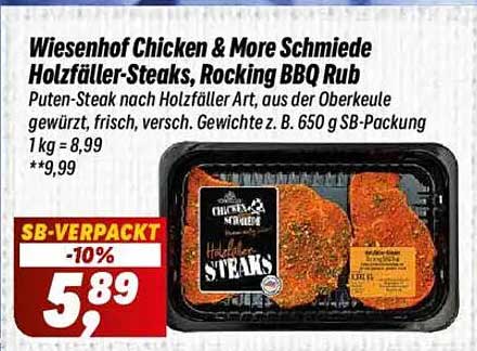 Wiesenhof Chicken & More Schmiede Holzfäller-Steaks, Rocking BBQ Rub