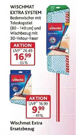 Wischmat Extra System von Vileda – Bodenwischer mit Teleskopstiel