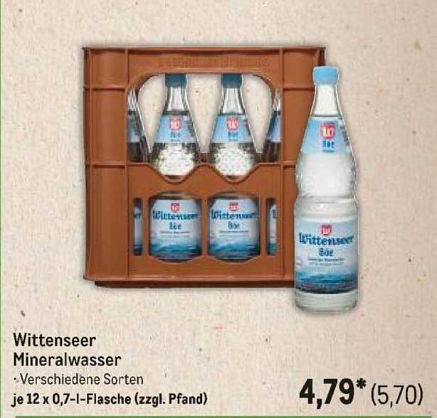 Wittenseer Mineralwasser - verschiedene Sorten