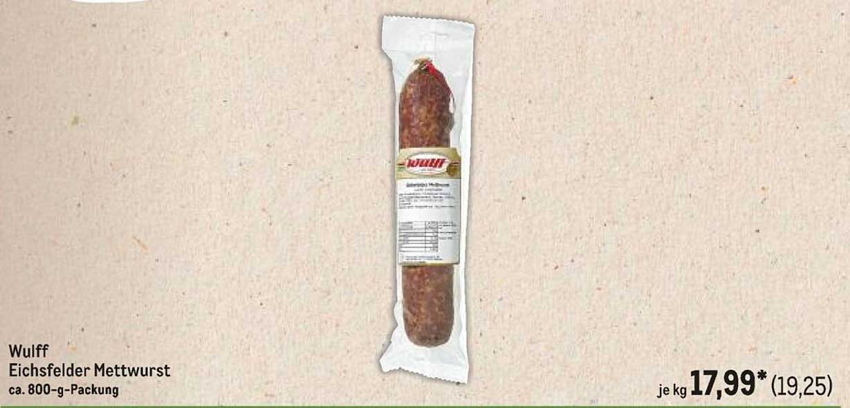 Wulff Eichsfelder Mettwurst ca. 800-g-Packung