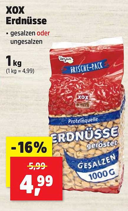 XOX Erdnüsse – gesalzen oder ungesalzen 1 kg