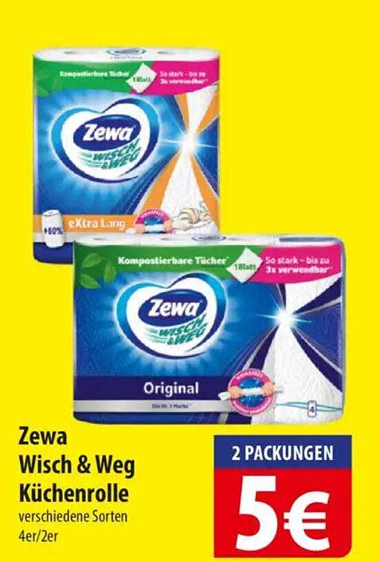 Zewa Wisch & Weg Küchenrolle - 2 Packungen