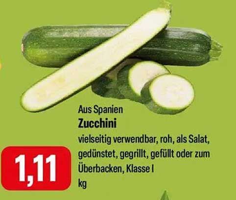 Zucchini aus Spanien, Klasse I, 1 kg
