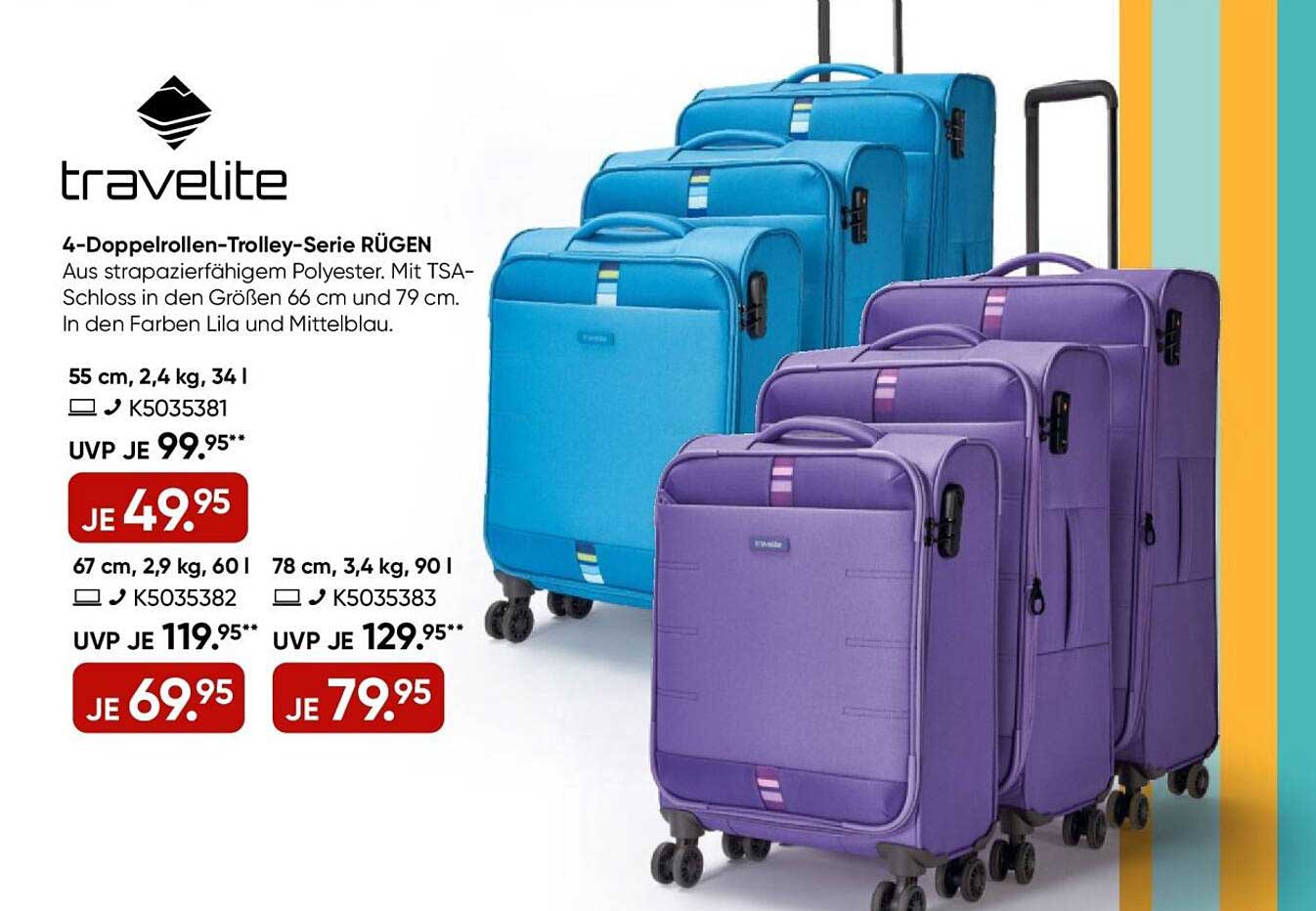 4-Doppelrollen-Trolley-Serie RÜGEN von Travelite