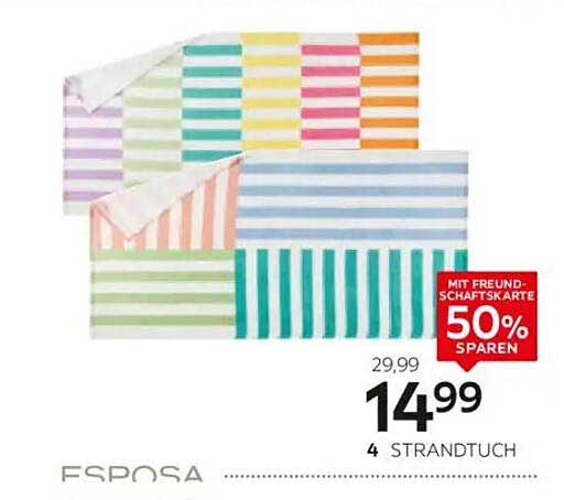 4 Strandtücher von ESPOSA - Jetzt nur 14,99€ statt 29,99€