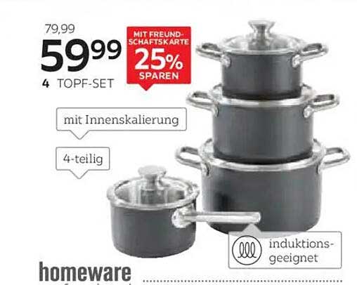 4-teiliges Topf-Set von Homeware