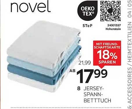 8 Jersey-Spannbettlaken von novel - Jetzt Sparen!
