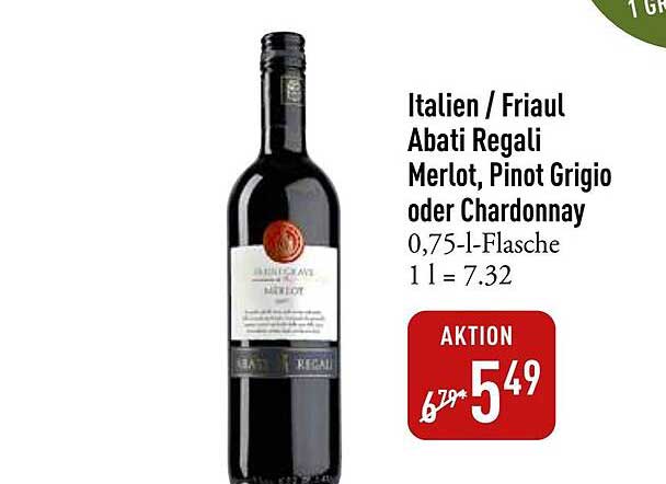 Abati Regali Merlot, Pinot Grigio oder Chardonnay 0,75 l