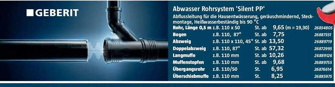 Abwasser Rohrsystem 'Silent PP'