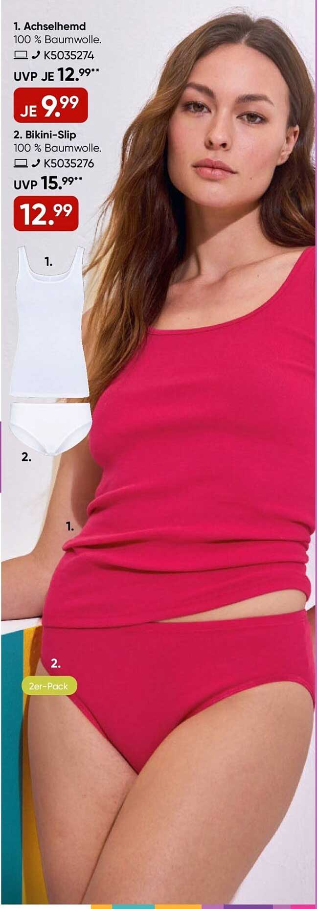 Achselhemd und Bikini-Slip im sparenden 2er-Pack