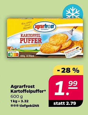 Agrarfrost Kartoffelpuffer 600 g – jetzt zum Sparpreis!