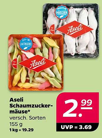 Aseli Schaumzucker-Mäuse 155 g