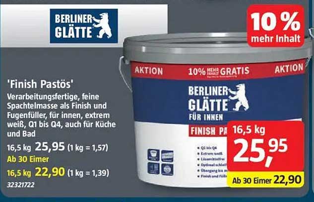 Berliner Glätte Finish Pastös - 16,5 kg