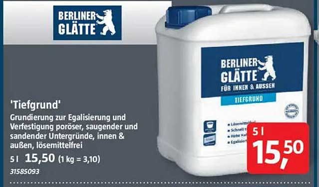 Berliner Glätte 'Tiefgrund' - Grundierung für Innen & Außen