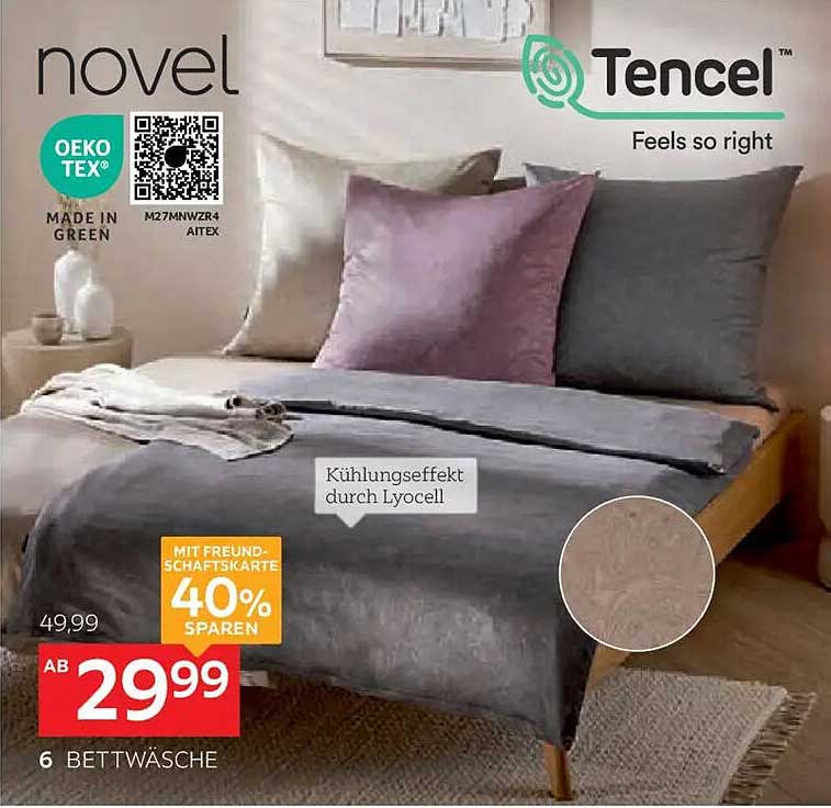 Bettwäsche aus Tencel mit Kühlungseffekt