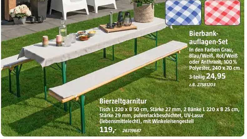 Bierzelgarnitur und Bierbankauflagen-Set