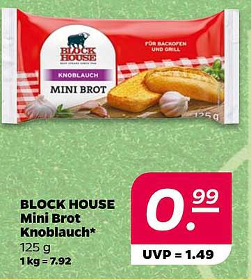 BLOCK HOUSE Mini Brot Knoblauch 125 g