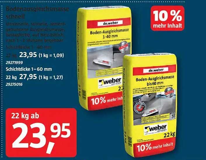 Boden-Ausgleichsmasse schnell 22 kg - de.weber