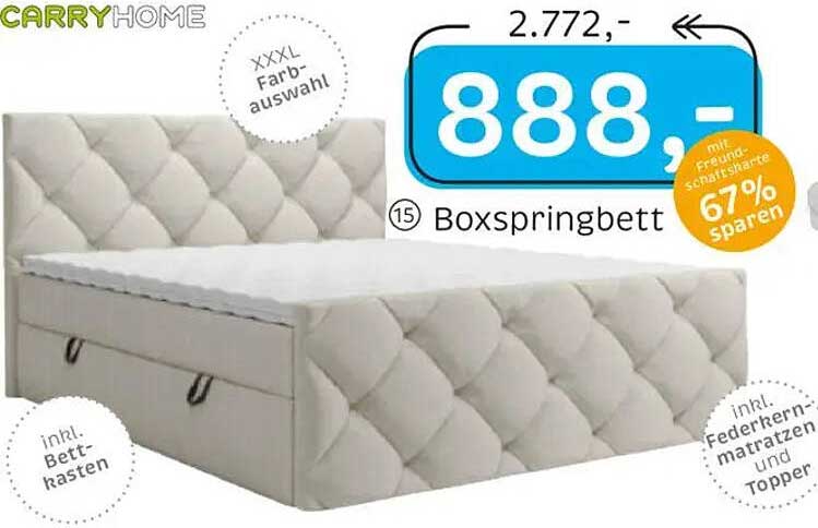 Boxspringbett mit Bettkasten - jetzt nur 888 €
