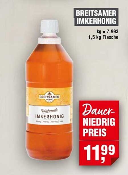 BREITSAMER IMKERHONIG 1,5 kg Flasche