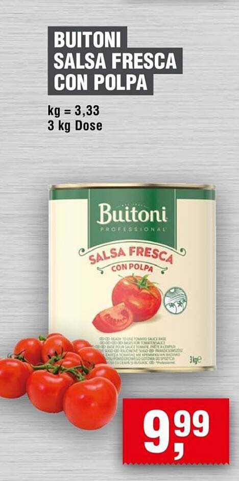 BUITONI SALSA FRESCA CON POLPA – 3 kg Dose