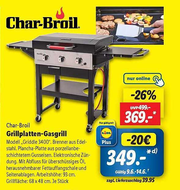 Char-Broil Grillplatten-Gasgrill Modell „Griddle 3400“