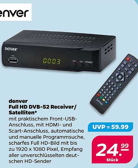 denver Full HD DVB-52 Receiver / Satelliten
