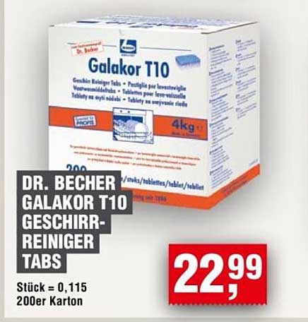 Dr. Becher Galakor T10 Geschirr-Reiniger Tabs 200er Karton